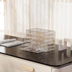 ProCase Acrylic Earrings Holder Organizer Box, Large Clear Earring Jewelry Storage Transparent Stackable Drawers Jewelry Disp