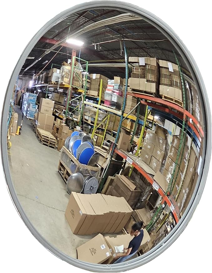 26” Acrylic Outdoor Convex Mirror With Plastic Back, Round Security Mirror for the Garage Blind Spot, Store Safety, Warehouse Side View, Circular Wall Mirror for Personal/Office Use -Vision Metalizers