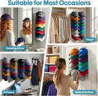 Hat Organizer for Baseball Caps Wall, 2 Pack Hat Holder for Closet Door Hold up to 16 Hats,Hat Hook with Adhesive and 8 Screw