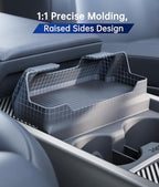 for Tesla Cup Holder Insert, 2-in-1 for Model Y Juniper(2025/2026)& Model 3 Highland(2024/2025) with Storage Compartment - Gr