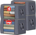 Fab totes 24 Gallons Clothes Storage, Foldable Thick Fabric Blanket Storage Bags, Containers for Organizing Bedroom, Closet, 