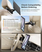 KU XIU Magnetic iPad Holder for Car Headrest,Backseat Tablet Car Mount for for iPad Pro 12.9, iPad Air 13 M2/M3, Road Trip Essentials for Kids, Tablet Car Holder for iPad Pro 12.9 3rd/4th/5th/6th