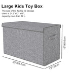 VERONLY Collapsible Toy Storage Bin with Lid, 82L Large Capacity - Gray Neutral Space-Saving Organizer for Playroom, Bedroom 