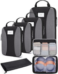BAGSMART Compression Packing Cubes, 6 PCS Packing Cubes for Suitcases, Travel Bags Organizer for Luggage, Lightweight Packing