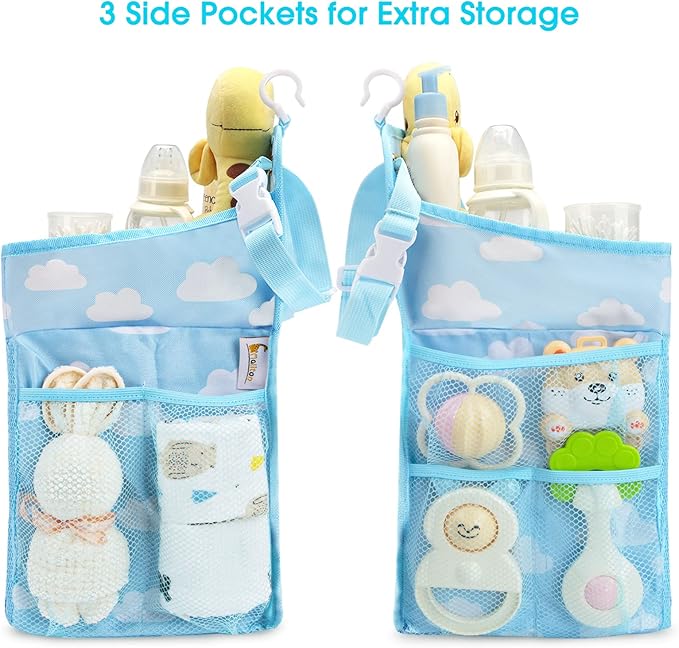Maliton Hanging Diaper Organizer - Diaper Stacker for Changing Table, Crib, Playard or Wall & Nursery Organization Baby Showe