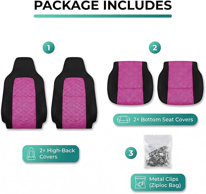 FH Group Automotive Front Car Seat Covers for SUV, Trucks, Sedan and More - Universal Fit Front High Back Design Interior Acc