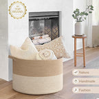 INDRESSME 115L Extra Large Woven Baskets for Storage, Wicker Basket for Living Room Decor Laundry Baskets for Blankets Clothe