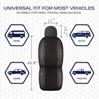 Skechers Air-Cooled Memory Foam Seat Covers,Mesh Thick Car Seat Covers,Piping Leather Car Seat Covers Front Seats,Airbag Comp