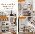 WOWLIVE 9 Tiers White Shoe Rack for Closet Shoe Rack Storage Organizer for Entryway 30-35 Pairs Stackable Shoe Shelf for Fron