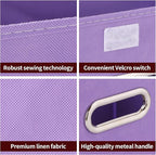 STOREONE Fabric Storage Cube Bins Foldable Organizer Container Collapsible Basket with Lids and Metal Handles, for Home, Bedr
