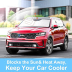 Front Windshield Sun Shade Foldable Car Front Window Sun Shade Windshield Shade Custom Fit for 2021-2025 2026 Kia Sorento SUV Block UV Rays Accessories Heat Keep Cooler