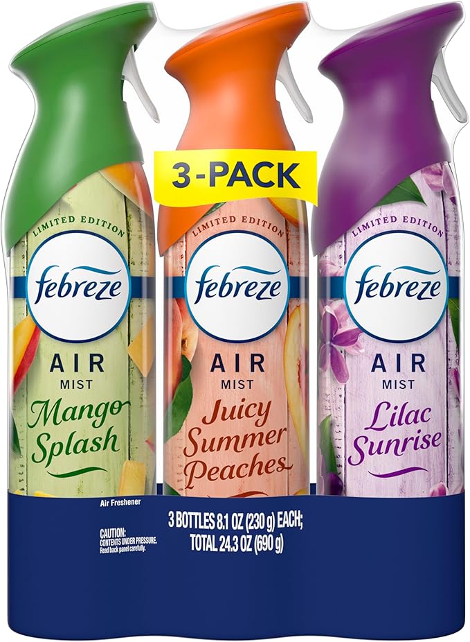 Febreze Air Mist, Air Freshener, Odor Fighting Room Spray, Deodorizer for Home Bathroom Kitchen Office Apartment Classroom, L