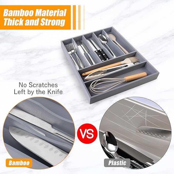 Kitchen Silverware Drawer Organizer and Storage Organizador Small De Cucharas y Tenedores Cubiertos Para Gavetas Cocina Para 