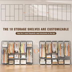 Neatrays Portable Closets for Hanging Clothes, 83 Inch Large Capacity Wardrobe Closet, Freestanding Armario De Ropa Closet wi
