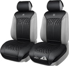 CAR PASS Car Seat Protector, Sideless Seat Covers for Cars, All Season Waterproof Nappa Leather Breathable Front Seats Cushio