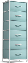 Sorbus Fabric Dresser for Kids Bedroom - Chest of 6 Drawers, Tall Storage Tower, Clothing Organizer, for Closet, for Playroom