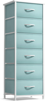 Sorbus Fabric Dresser for Kids Bedroom - Chest of 6 Drawers, Tall Storage Tower, Clothing Organizer, for Closet, for Playroom