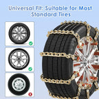 Qoosea Snow Chains 8Pcs Tire Chains Snow Chains for Car SUV Tire Chains with Tightening Buckles Universal Anti-Slip Snow Tire