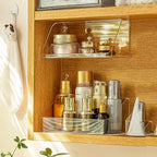 MORNITE Medicine Cabinet Organizer Shelf, Vanity Trays for Bathroom Counter, Cosmetic Storage Tray, Makeup Organizer, Beauty 