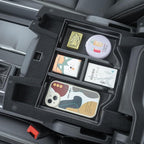 PIMCAR Compatible with 2019-2024 2025 2026 Dodge RAM 1500 2500 3500 Center Console Organizer ABS Plastic Material Interior Accessories Armrest Box Insert Tray (Black Trim)