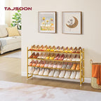 Tajsoon Expandable Shoe Rack for Closet 4 Tier, 29“-41“Adjustable & Stackable Shoe Shelf Storage, Metal Shoe Rack Organizer f