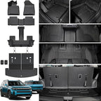 Floor Mats for 2024 2025 2026 Hyundai Santa Fe Car Mat Accessories(Fit Hybrid and Gas), All Weather TPE Cargo Mat Trunk Mat with Backrest Mats(Floor Mats+2-in-1 Cargo Mat)