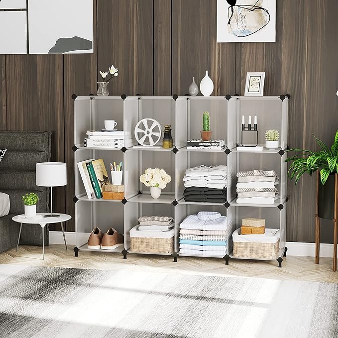 AWTATOS 8 Cube Storage Organizer, Closet Organizer Storage Shelf, Bookcase Bookshelf, DIY Stackable Storage Cubes Shelves for