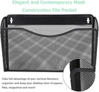 EASEPRES 3 Single Pocket Mesh Hanging File Organizer, Vertical Wall Mounted Magazine File Holder, Mount Basket Mail Paper Doc