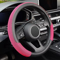 KAFEEK 15 inch Steering Wheel Cover, Cooling Ice Silk Mesh with Microfiber Leather, Heat Resistant, Breathable, Anti-Slip, Su