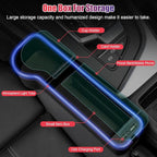 2PCS LED Car Seat Gaps Filler Organizer,Front Seat Gaps Filler, Car Seat Organizer with Ambient Light, USB Charger for Multifunction Storage Box for Holding Phone, Sunglasses
