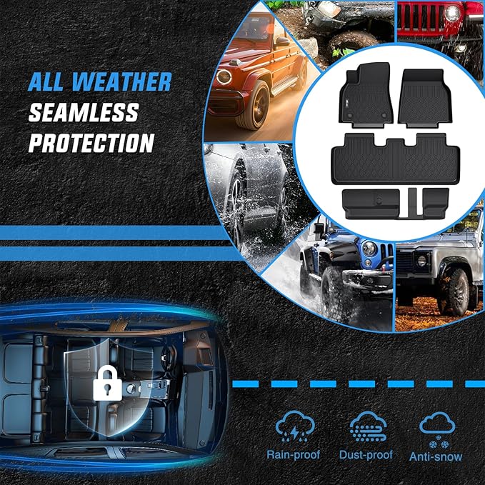 Nilight TPE Floor Mats for Tesla Model Y 7 Seater 2020 2021 2022 2023 2024 2025 All Weather Custom Fit Heavy Duty Floor Liners