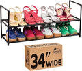 Sundaze Shoe Rack - 2 Tier Shoe Rack for Front Door Entrance, Sturdy Long Shoe Organizer for Closet, Bedroom, Entryway, Garag