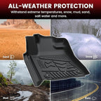 LASFIT Floor Mats for Toyota Tundra 2007-2011 Double Cab (Not Fit CrewMax or Regular Cab), Custom Fit All Weather Protection TPE Easy Clean Floor Liners for Tundra Front&Rear 2 Row Car Mats
