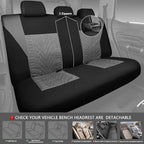 CAR PASS Car Seat Covers Full Sets, Front & Split Rear Bench for Car, 3D Tyre Embossed Automotive Interior Covers, Airbag Com