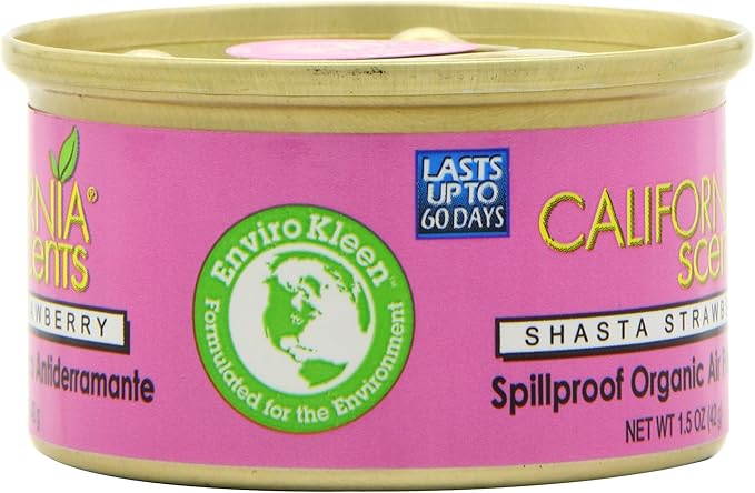 California Scents Spillproof Organic Air Freshener, Shasta Strawberry, 1.5 Ounce Canister (Pack of 4)