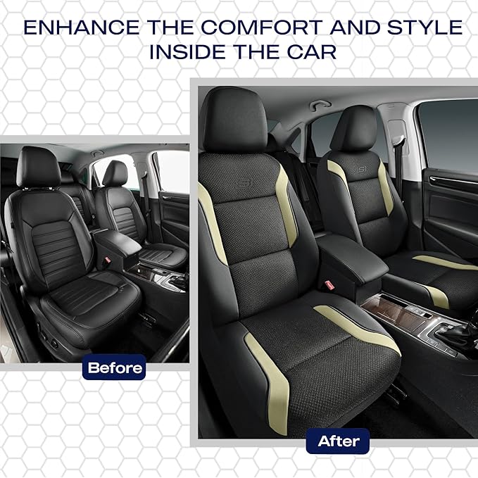Skechers Memory Foam Car Seat Covers, Air Cool Mesh Thick Seat Covers,Car Seat Covers Front Seats Airbag Compatible, Automoti