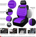 CAR PASS Leather 3D Foam Back Support Car Seat Covers Full Set Air Mesh Automotive Seat Covers, All Season Car Seat Cover Fit