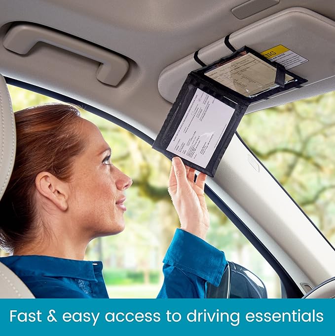 High Road 10-Pack Car Sun Visor Registration and Insurance Card Holder for Trucks and Cargo Vans with 2 Hidden Clear Vinyl Pockets