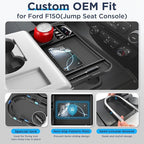 2011-2026 For Ford F150 F250 F350 F450 F550 F650 Front Seat Headrest Oraganizer [Large Cup Holder] Console Storage F150 F250 F350 F450 F550 F650 Super Duty Accessories(Jump Seat Only) Black