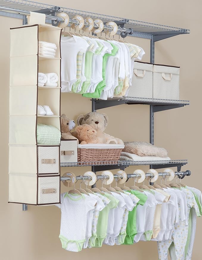 Delta Children Nursery Storage 48 Piece Set - Easy Storage/Organization Solution - Keeps Bedroom, Nursery & Closet Clean, Bei