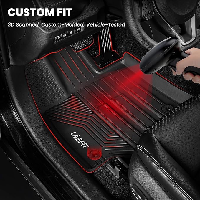 LASFIT Floor Mats&Trunk Mat for Toyota RAV4 2019-2025(Not Fit Hybrid) All Weather TPE Custom Fit Floor Liner for Toyota RAV 4 LE/XLE/Limited/TRD/Adventure Full Set Accessories, Lifespan 5 Years+,Black