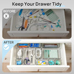 Vtopmart 25 PCS Office Desk Drawer Organizers Set, 4-Size Versatile Plastic Drawer Organizer Trays, Storage Bins for Desk Acc