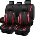 CAR PASS Nappa Leather Car Seat Covers, Durable Waterproof Luxury Universal Seat Covers for SUV Pick-up Truck Sedan, Anti-Sli