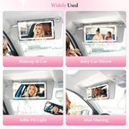 SINGARO 2PCS Car Sun Visor Vanity Mirror - Rechargeable Makeup Mirror with 60 LEDs, 3 Light Modes & Dimmable Touch Control for Cars, Trucks, SUVs, Car Interior Accessories for Women (White)