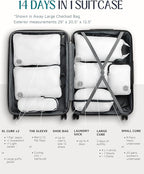 TRIPPED XL Compression Packing Cubes — 7-Piece Set for Checked Luggage | Extra-Large (15.7"×11"×4") + Large + Small + Tube + 