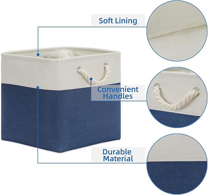 Temary Storage Baskets for Shelves 13x13 Baskets for Gifts Empty, 4 Pack Shelf Baskets Large Storage Baskets Cube Storage Bin