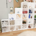 4 Cube Storage Organizer,Wooden 4-Tier Open Shelf Bookshelf,Versatile Storage Cubes for Living Room，Bedroom,Home Office,(Whit