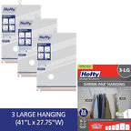 Hefty Shrink-Pak Vacuum Storage Bags - Space Saver for Under Bed Storage, Clothing and Comforters, 3X More Storage Space - 3 