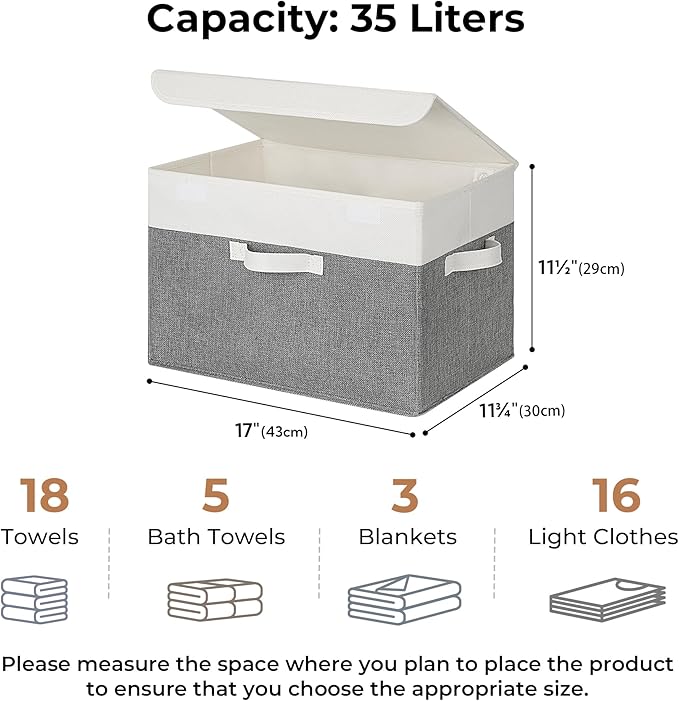 GRANNY SAYS Large Storage Bins with Lids, Collapsible Storage Box, Storage Basket for Shelves, Decorative Storage Bins, Toy S