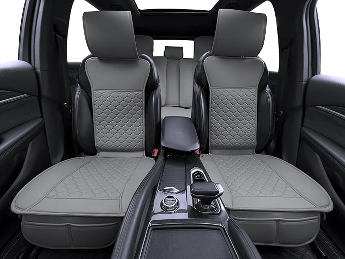 Elantrip Car Seat Cover Full Set Leather Car Seat Protector Universal fit for Most Cars SUVs and Trucks Water Proof Front and